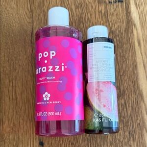 Body wash duo - unopened. Pop-arazzi Hibiscus & Acai Berry Body Wash and Korres